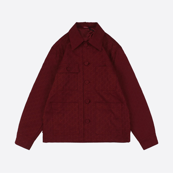 グッチ 24Fw ダブルG ジャガード 4ポケット ジャケット レッド