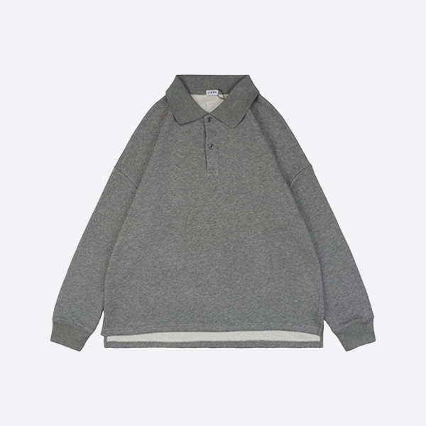 ロエベ ポロ スウェットシャツ コットン&カシミア リードグレー