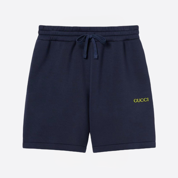 「正規品級」グッチ ジャージー ショーツ(ブルー パッチ付き)