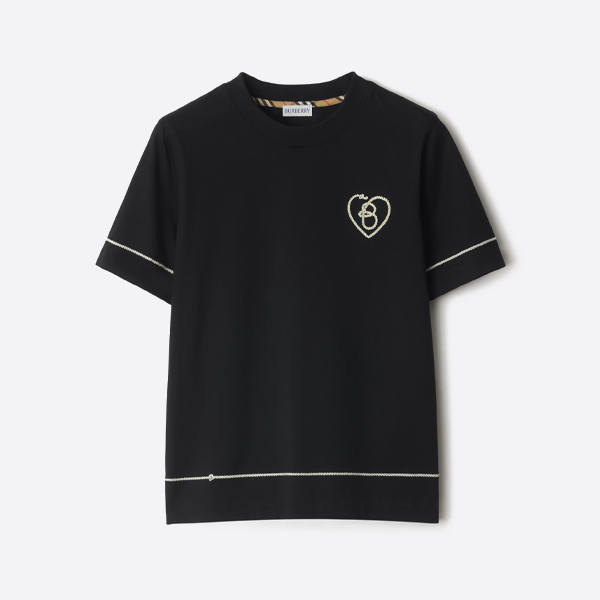 バーバリー Bハート コットンTシャツ(ブラック)