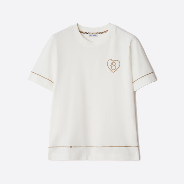 バーバリー Bハート コットンTシャツ(ホワイト)