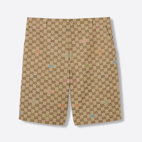 グッチ GGキャンバス ショートパンツ(キャメル&ダークブラウン)
