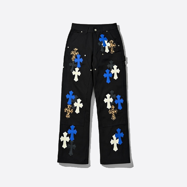 Chrome Hearts ストレートレッグ ランバージャック レオパードプリント マルチカラー パッチワーク ワークジーンズ