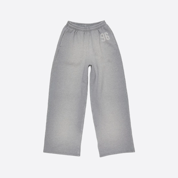 アクネ スタジオ 96 プリント ロゴ ディストレスト ストレート レッグ パンツ