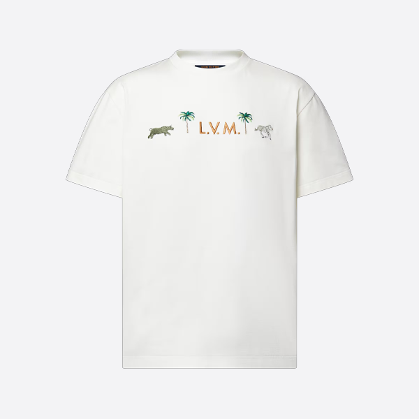 ルイ・ヴィトン(LVM)アニマル刺繍半袖Tシャツ