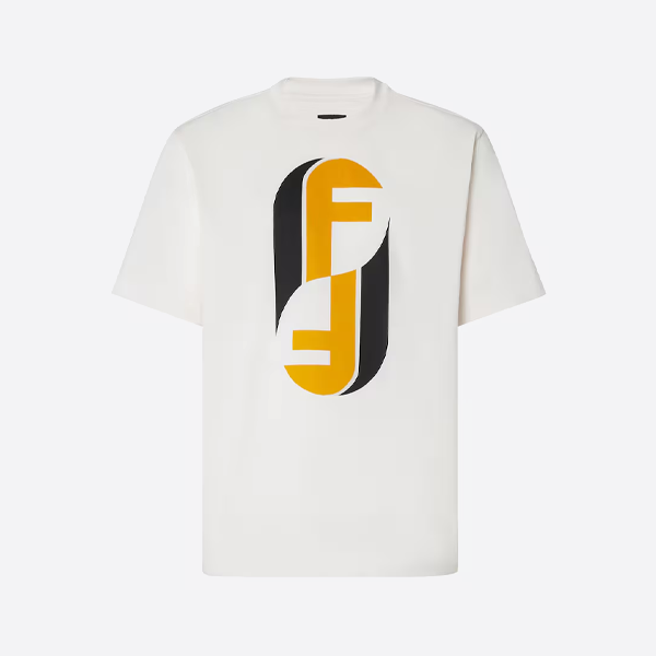 フェンディのロゴプリント入り半袖Tシャツ