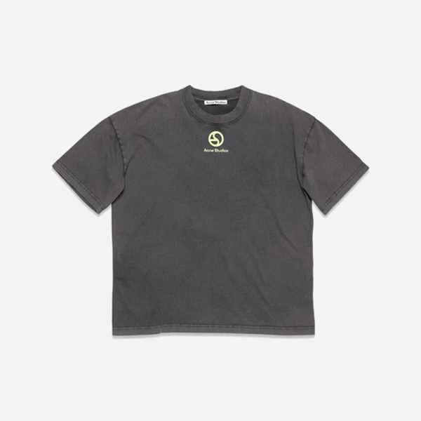 アクネ ストゥディオズ ロゴ入り半袖Tシャツ、ブラック