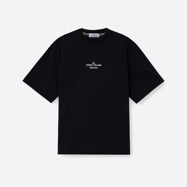 ストーンアイランド アーカイブプリント 半袖Tシャツ、ブラック