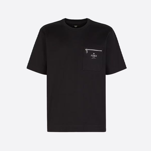 フェンディ ジップアップ FFプリント ポケット付き半袖Tシャツ