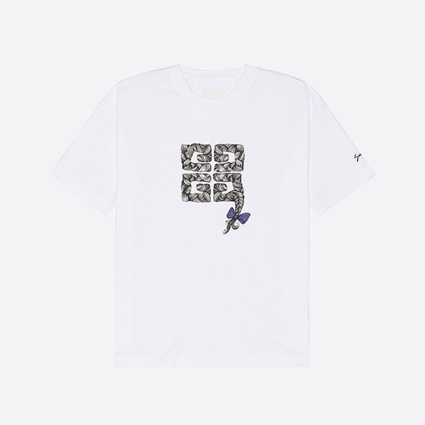 ジバンシィの編み込みプリント半袖シャツ