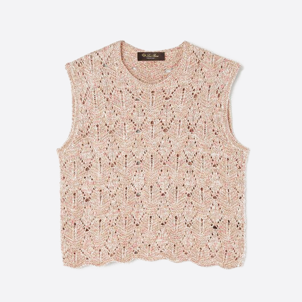 ロロ・ピアーナ レースニット カシミヤ ベスト